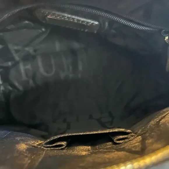 FURLA Leopard Print Black and Brown Handbag Good Condition - Picture 9 of 12